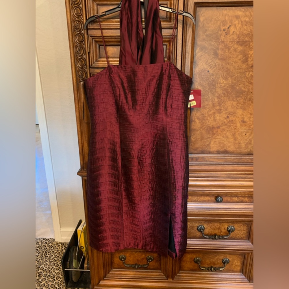 JS Collections Wine Cocktail Dress Size 14